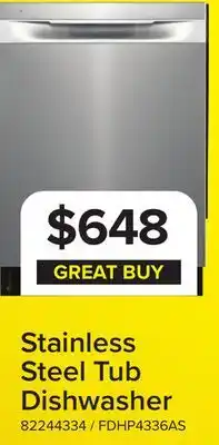 Leon's Frigidaire Stainless Steel Built-In Hybrid Tub Dishwasher - FDHP4336AS offer