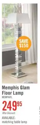 The Brick Memphis 54.3 Glam Floor Lamp with Glass, Mirror and Acrylic Crystals offer