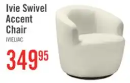 The Brick Ivie 28.7 Chenille Boucle Fabric Curved Swivel Accent Chair - White offer