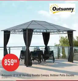 The Brick Outsunny 13' X 10' Hardtop Gazebo Canopy, Outdoor Patio Gazebo, Dark Grey offer