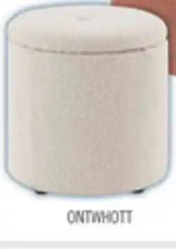 The Brick Ontario 14.75 Round Fabric Storage Ottoman - White offer