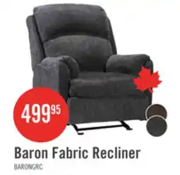 The Brick Made in Canada Baron 32 Chenille Fabric Glider Reclining Chair - Grey offer
