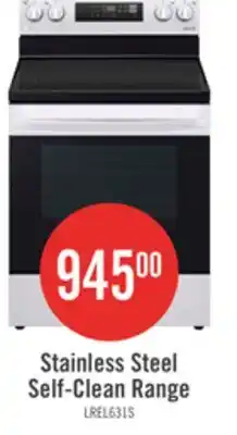 The Brick LG 6.3 Cu. Ft. Smart Electric Range with EasyClean - Stainless Steel - LREL6321S offer