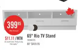 The Brick Rio 65 Modern TV Stand with Storage and Cable Management for TVs up to 75- White offer