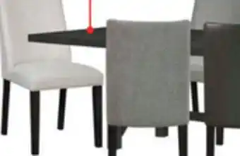 The Brick Emery 7pc Dining Set with Table & 6 Chairs, Wood, 72-96W Extension - Black & Grey offer