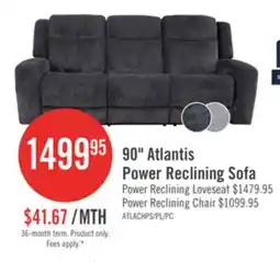 The Brick Atlantis 90 Fabric Zero Gravity Power Reclining Sofa - Dark Grey offer