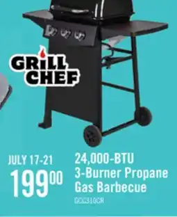 The Brick Grill Chef 24,000 BTU 3-Burner LP Gas BBQ - GCC310CRP offer