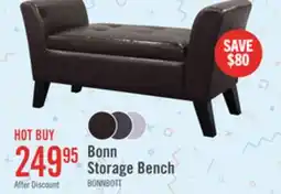The Brick Bonn 45 Storage Ottoman - Brown Faux Leather offer
