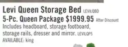 The Brick Levi Platform Storage Bed with Headboard & Frame, Wooden, Drift Grey - Queen Size offer