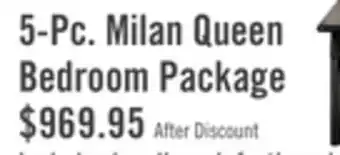 The Brick Milan 5pc Bedroom Set with Bed, Dresser & Mirror, Mid-Century Modern, Black - Queen Size offer