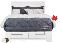 The Brick Olivia Platform Storage Bed with Headboard & Frame, Made in Canada, White - Queen Size offer
