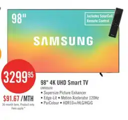 The Brick Samsung 98 4K UHD Edge Lit Dynamic Crystal Colour HDR10+ 120Hz Smart TV (UN98DU9000FXZC) offer
