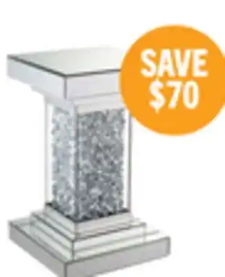 The Brick Luna 12 Mirrored Accent Table with Crystals - Silver offer