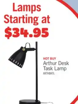 The Brick Arthur 18 Modern Metal Desk Task Lamp - Black offer