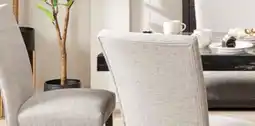 The Brick Burk 7pc Dining Set with Table & 6 Chairs, Resin Marble-Look Top, 72W - Black/Grey offer