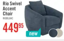 The Brick Rio 34.5 Chenille Fabric Swivel Accent Chair - Blue offer