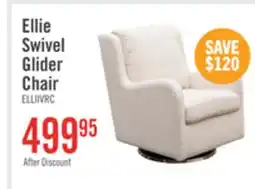 The Brick Ellie 29 Linen-Look Fabric Swivel Glider Accent Chair with Wingback and Recessed Arms - Beige offer