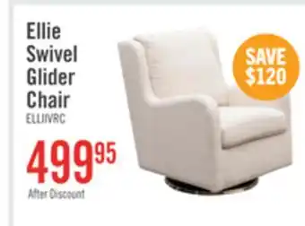 The Brick Ellie 29 Linen-Look Fabric Swivel Glider Accent Chair with Wingback and Recessed Arms - Beige offer