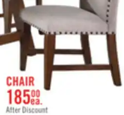 The Brick Boden Dining Chair with Polyester Fabric & Nailhead Trim - Beige & Brown offer