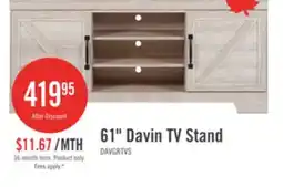 The Brick Davin 61 Rustic TV Stand with Storage and Cable Management for TVs up to 70- Whitewash offer
