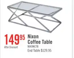 The Brick Nixon 47.25 Modern Glass Top Coffee Table - Chrome with Metal Base offer