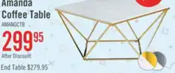 The Brick Amanda 31.5 Modern Square Coffee Table - White Marble Top with Gold Metal Base offer