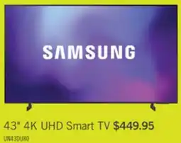 The Brick Samsung 43 4K UHD Edge Lit Dynamic Crystal Colour HDR10+ 60Hz Smart TV (UN43DU8000FXZC) offer