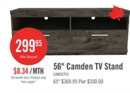 The Brick Camden 56 TV Stand with Storage and Cable Management for TVs up to 60 - Alabaster Oak offer