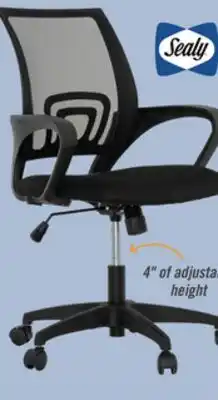 The Brick Sealy Raven 25.2 Adjustable Ergonomic Office Chair with Mesh Padding - Black offer