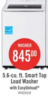 The Brick LG 5.6 Cu. Ft. Smart Top-Load Washer with EasyUnload - Essence White - WT8205CW offer