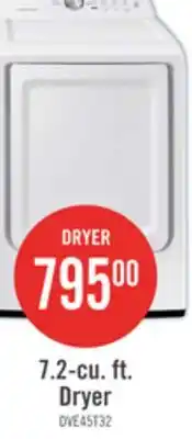 The Brick Samsung 7.2 Cu. Ft. Electric Dryer - White - DVE45T3200W/AC offer