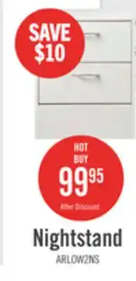 The Brick Arlo Bedside 2-Drawer Nightstand, 18.3W x 22H, Made in Canada - White offer