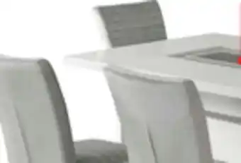 The Brick Garbo 7pc Dining Set with Table & 6 Chairs, Glass Insert, Pedestal Base, Glam, 78.75W - White offer