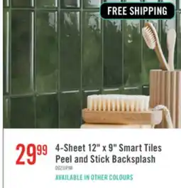 The Brick 4-Sheet 12 x 9 Smart Tiles Peel and Stick Backsplash offer