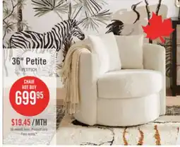 The Brick Made in Canada Petite 36 Chenille Fabric Swivel Cuddler Accent Chair - Teddy Star Grey offer