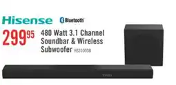 The Brick HISENSE 3.1 CH Dolby Audio DTS Virtual:X Soundbar with Wireless 480W Subwoofer (HS3100) offer