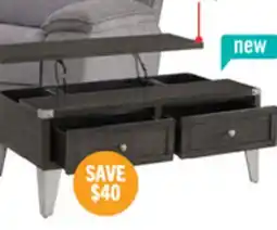 The Brick London 42 Industrial Coffee Table Grey Wood Finish and Silvery Metal Legs offer