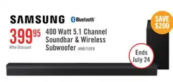 The Brick Samsung 5.1 CH B-Series Soundbar with Wireless Subwoofer (HW-B750F/ZC) offer