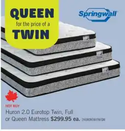 The Brick Springwall Huron 2.0 Eurotop Twin Mattress offer