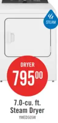The Brick Whirlpool 7 Cu. Ft. Electric Dryer with Steam - White - YWED5050LW offer