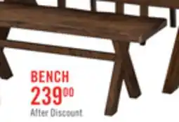 The Brick Plum Dining Bench, Wood, Live-Edge Look, 47.25W- Nutmeg Brown offer