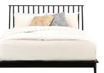 The Brick Milan Platform Bed with Headboard & Frame, Mid-Century Modern, Black - Queen Size offer