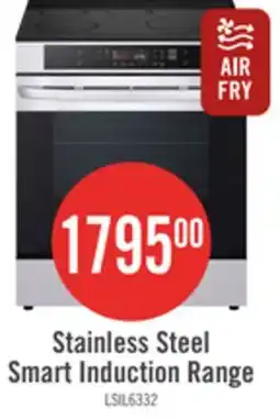 The Brick LG 30 6.3 Cu. Ft. Smart Induction Range with Convection and Air Fry - Stainless Steel - LSIL6332FE offer