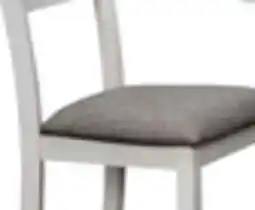 The Brick Echo Dining Chair with Linen-Look Fabric, Wood, Ladder-Back - White offer