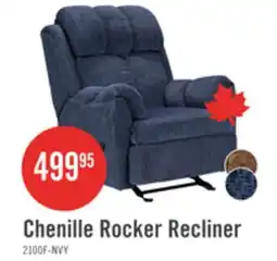 The Brick Made in Canada 35 Chenille Fabric Rocker Reclining Chair - Navy Blue offer