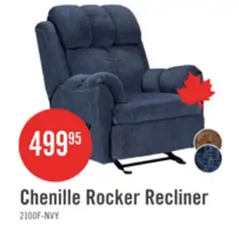 The Brick Made in Canada 35 Chenille Fabric Rocker Reclining Chair - Navy Blue offer