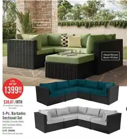 The Brick Barbados Corner Outdoor Patio Chair - Hand-Woven Resin Wicker, UV & Weather Resistant - Black/Green offer