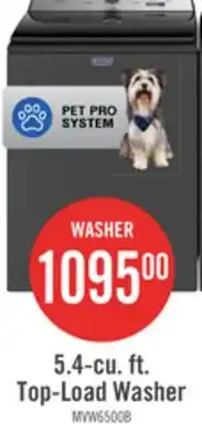 The Brick Maytag 5.4 Cu. Ft. Pet Pro Top-Load Washer - Volcano Black - MVW6500MBK offer