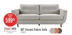 The Brick Cosmo 80 Fabric Sofa with Tufted Back Cushions - Grey offer