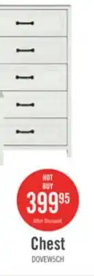 The Brick Dove Bedroom Chest of Drawers, 5-Drawer, 30.5W x 49H, Made in Canada - White offer